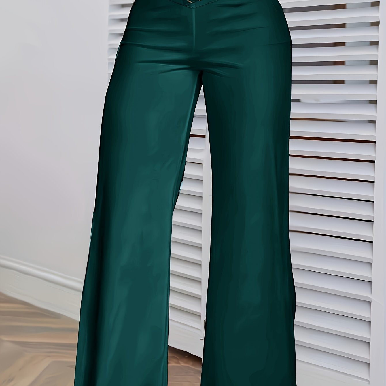 Cross Waist Wide Leg Pants, Casual Loose Mesh Stitching Pants, Women's Clothing