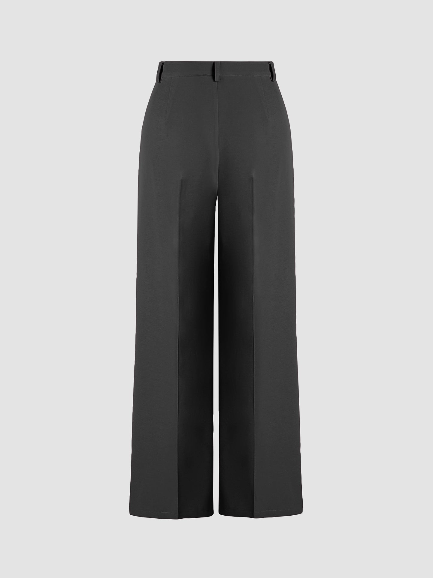 Solid Pleated Straight Leg Pants, Elegant Slant Pocket Draped Suit Pants, Women's Clothing