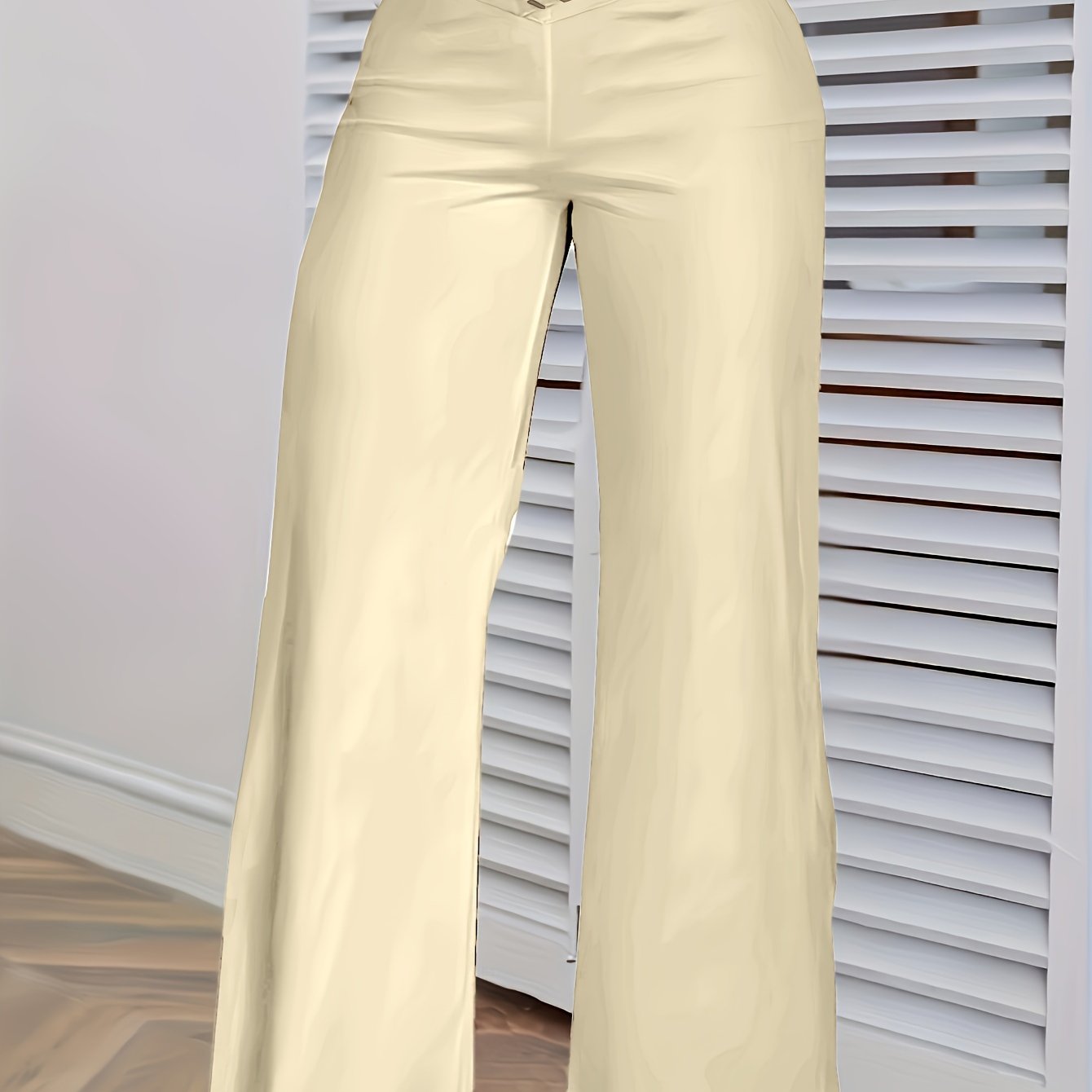 Cross Waist Wide Leg Pants, Casual Loose Mesh Stitching Pants, Women's Clothing