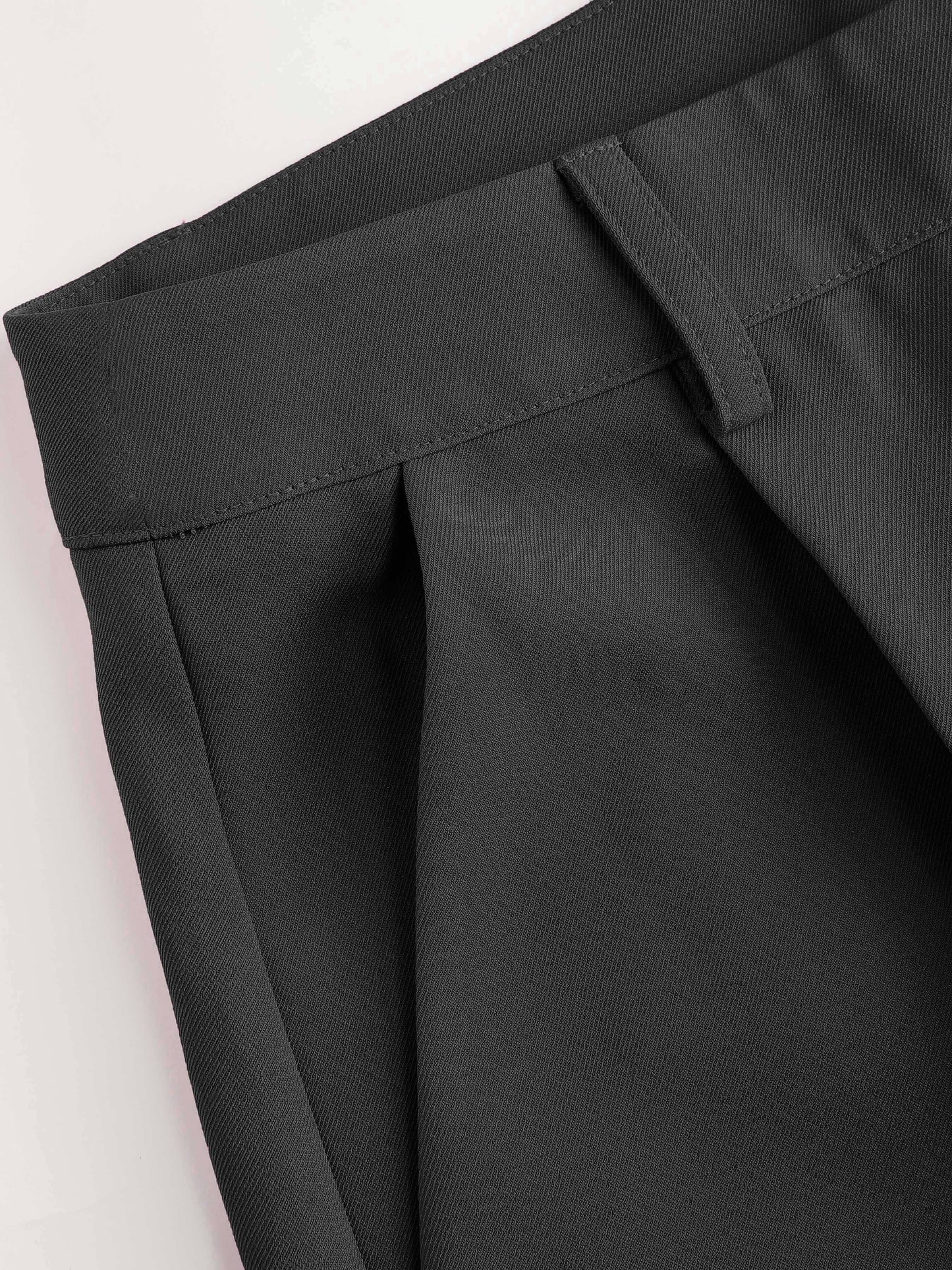 Solid Pleated Straight Leg Pants, Elegant Slant Pocket Draped Suit Pants, Women's Clothing