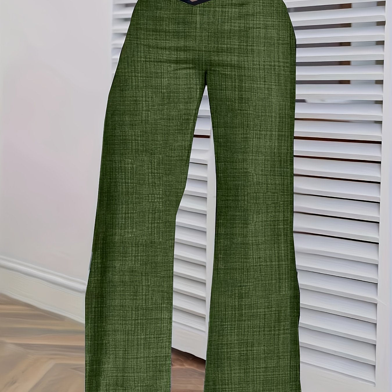 Cross Waist Wide Leg Pants, Casual Loose Mesh Stitching Pants, Women's Clothing