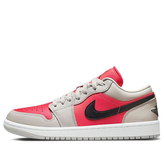 (WMNS) Air Jordan 1 Low 'Light Iron Ore Siren Red'  DC0774-060 Signature Shoe