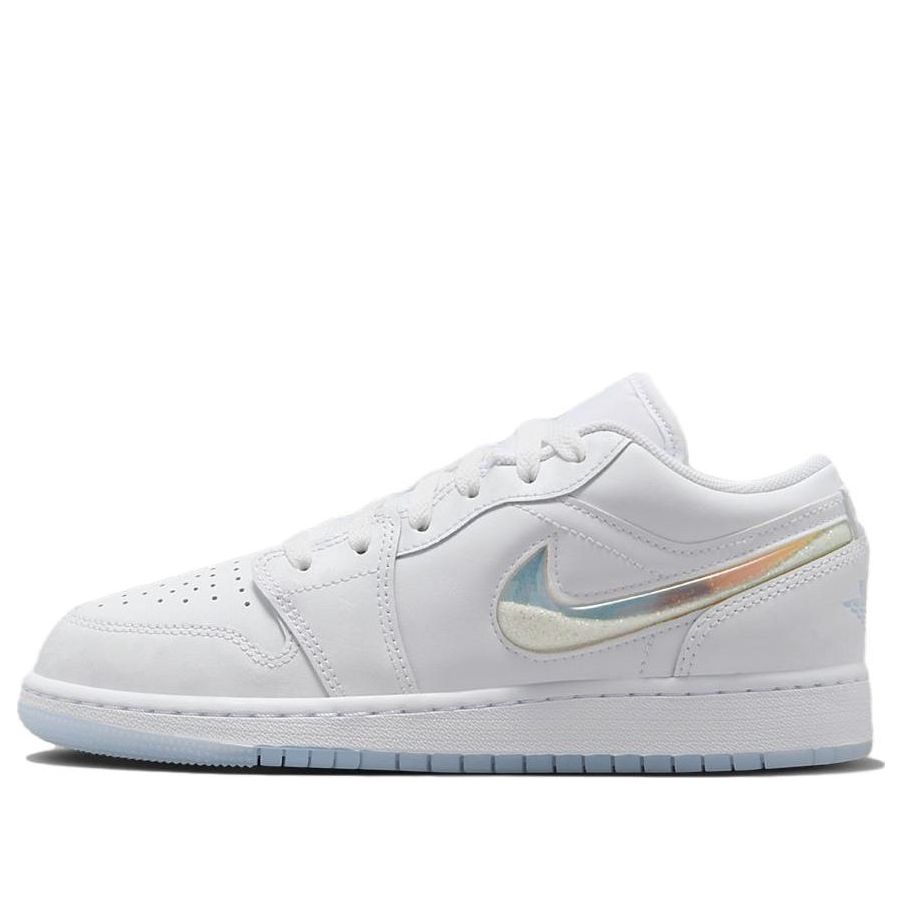 (GS) Air Jordan 1 Low 'Glitter Swoosh'  FQ9112-100 Iconic Trainers